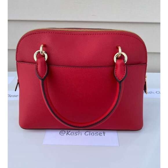 Michael Kors satchel dome purse jet set medium bag flame - Picture 5 of 11